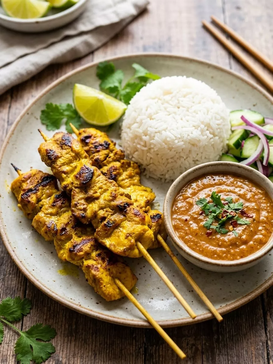 Brochettes de poulet satay